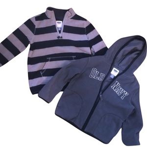 ⚓️ OLD NAVY FLEECE BUNDLE: 1/4 zip striped fleece/ zip up fleece hoodie ⚓️